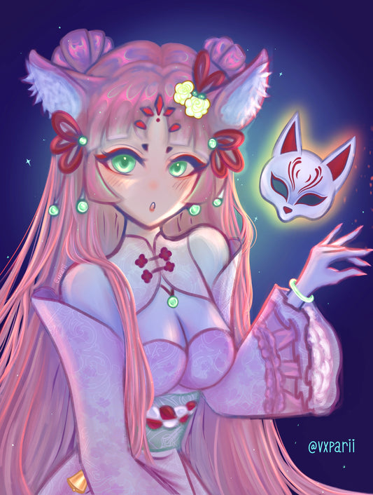 Temple Fox Art Print
